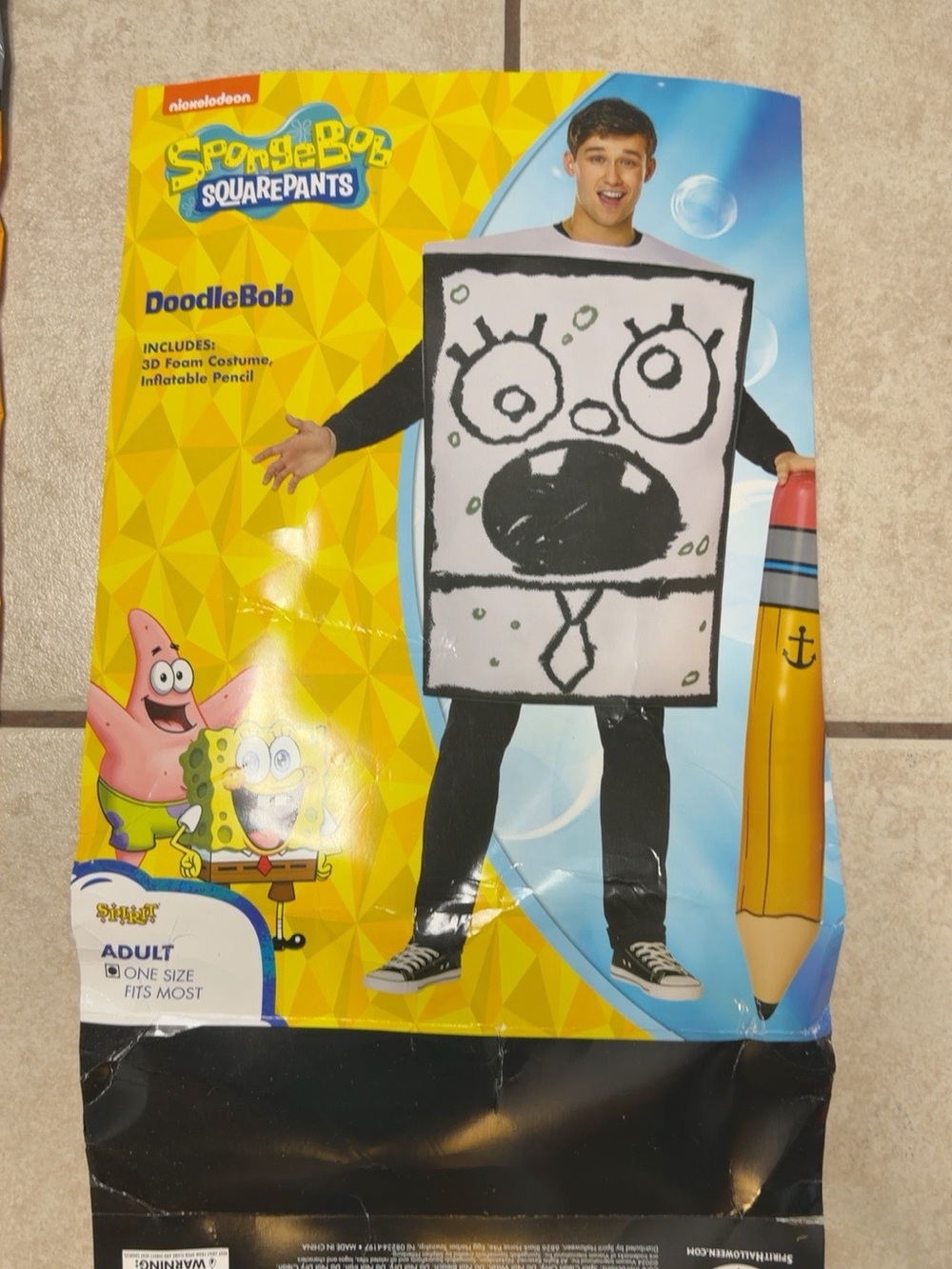 Spirit Halloween SpongeBob DoodleBob Costume Adult One Size - Picture 2 of 7